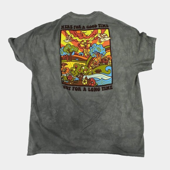 Empyre Mens Here For A Good Time Not A Long Time Green Tee Shirt New Large - Picture 2 of 4